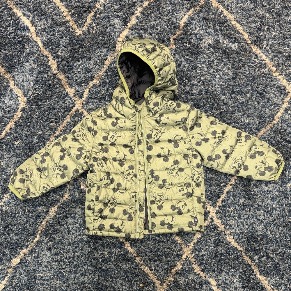 GAP Disney Mickey Mouse, cold control, puffer, jacket Green size T3